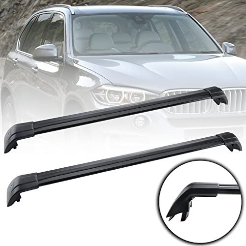 MotorFansClub Roof Racks Crossbars Fit for Compatible with BMW X5 F15 2014 2015 2016 2017 2018 Lockable Baggage Luggage Racks Roof Rail Cross Bar (2 PCS)