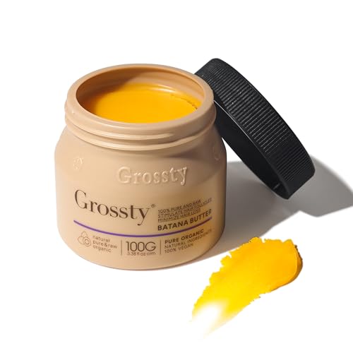 Grossty Batana Oil for Hair Growth, Dr Sebi 100% Pure Raw Organic Batana Oil Butter Deep Moisturizing Treatment for Dry, Damaged Hair and Scalp 100g