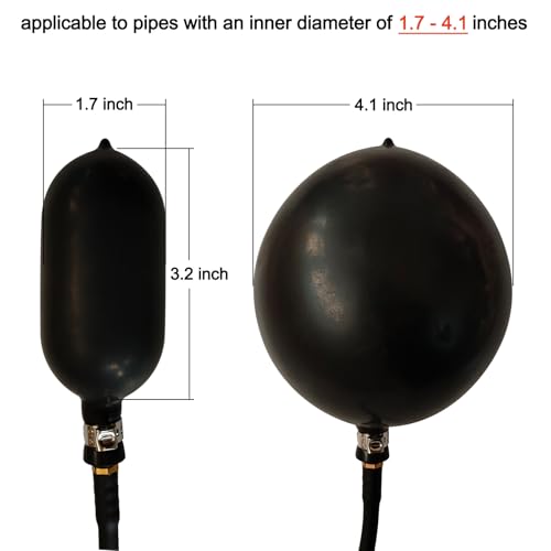 Image of Inflatable Pipe Plug Balloon,Test Plugs for Plumbing,Test Plug Plumbing,Plumbing Test Plug,Inflatable Pipe Plug,Applicable to 2,2-1 /2,3,3-1 /2 inch PVC Pipes,Or Inner Diameter 1.7-4.1 Tubes
