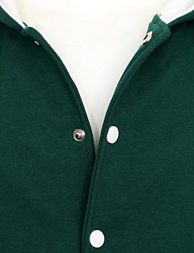 Bcpolo Hoodie Baseball Jacket Varsity Baseball Jacket Cotton Letterman Jacket Green-White-Xs #TOP3