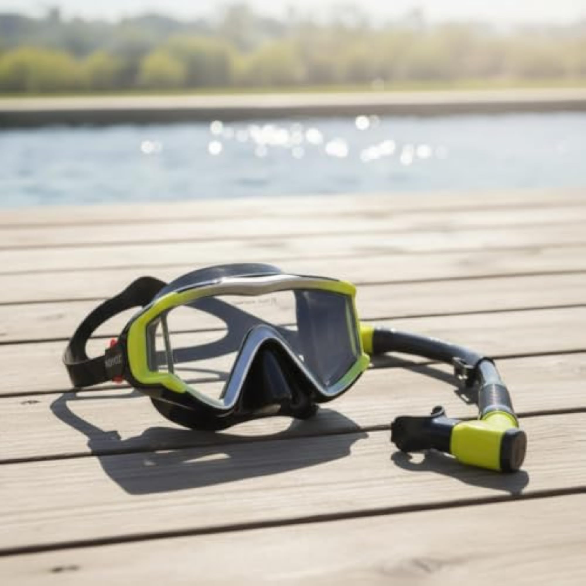 Adjustable Snorkel Mask with Dry-Top Snorkel Comfortable Gear