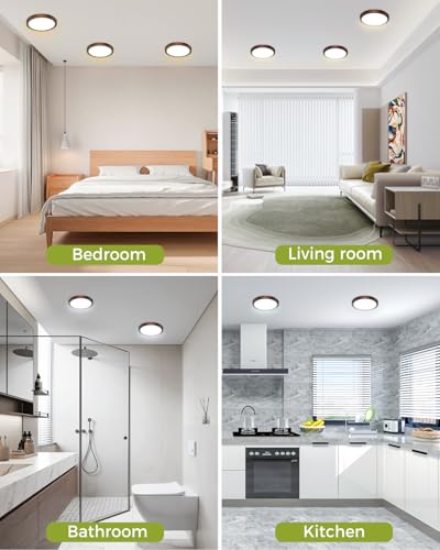 image for hepside 2Pack Dimmable Flush Mount Ceiling Light Fixture Oil Rubbed Br