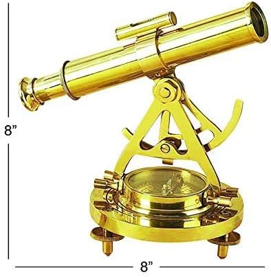 Brass Telescope Compass with Functional Telescope Home Decorative Metal Decor