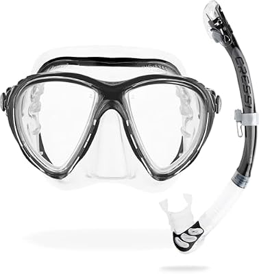 Cressi Big Eyes Evolution & Kappa Ultra Dry Schnorchel - Pack de Snorkel (Tubo y Gafas), Color Negro