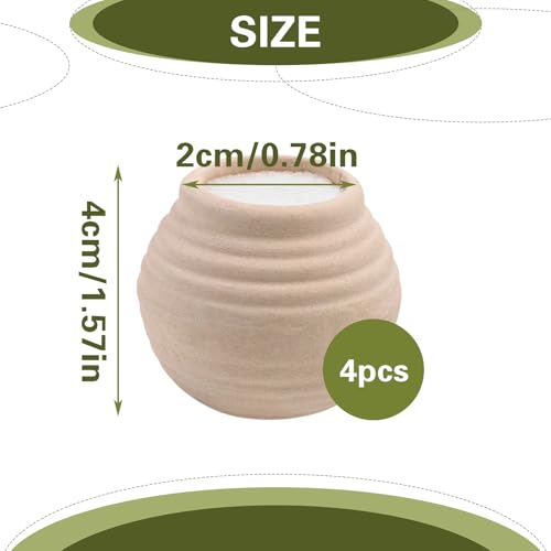 Image of 4 PCS Aquatic Plants Fixed Ring Set, Anti-Floating Ceramic for Fixing Water Plants Fish Tank Landscaping Ornaments Aquarium Decoration (White)