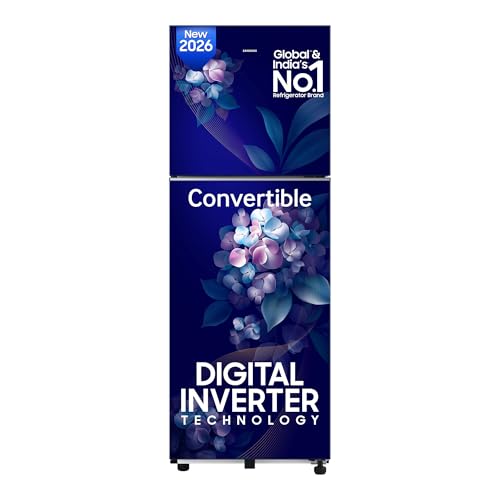 Image of Samsung 236 L, 2 Star, Convertible, Digital Inverter Frost Free Double Door Refrigerator (RT40H28U2HSHL, Hydrangea Blue, 2026 Model)