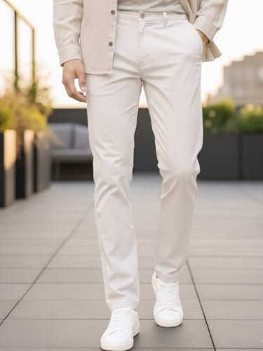 Image of Urbano Fashion Men's Cotton Light Weight Non-Stretch Slim Fit Casual Trousers