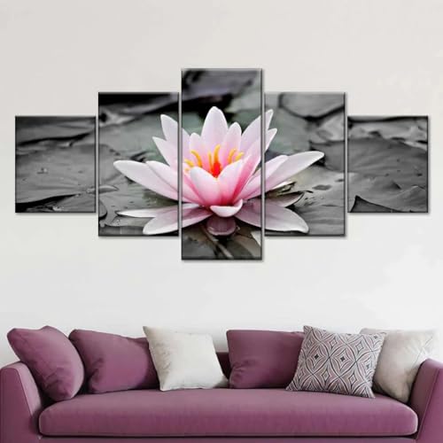 Fleur de lotus rose grand tableau pour une ambiance zen et apaisante