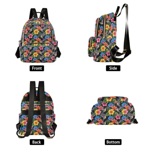 Mochila casual para mujer S con sutil estampado anti-floral 2