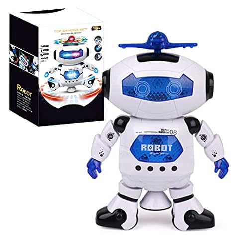 Anjetan Dancing Robot Toy Smart Walking Intelligent 360° Body Spinning Music Robot Toy Singing Robot Kids Toy Cover
