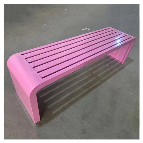 Banc de jardin sans dossier 120x40 cm rose pour 2 personnes