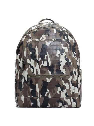 Image of Da Milano Leather Backpack for Men - Fits Upto 13 inch Laptop - Brown & Black
