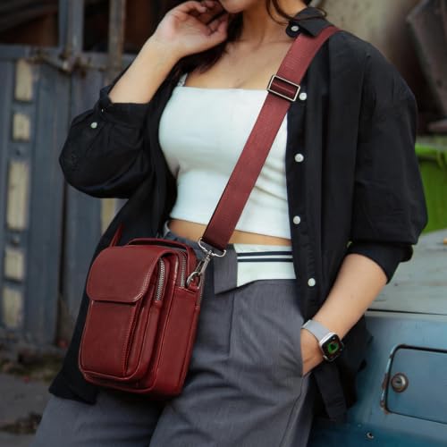 Image of Augus Genuine Leather Small Messenger Bag Crossbody