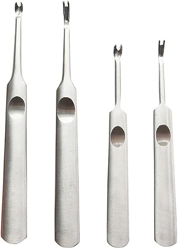 Juego de 4 cinceles de costura de metal en forma de U V para costura de cuero, herramienta de manualidades, trabajo a mano, borde de cuero para