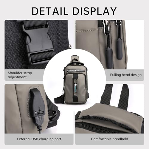 Business Casual Mens Shoulder Bag Oxford Canvas Style Solid Color3