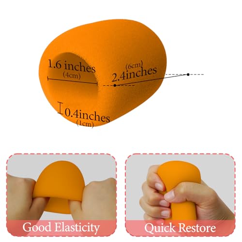 Image of Geekria for Creators Foam Windscreen Compatible with Shure MV7, BETA 57A, BETA 58A, PGA48-QTR Microphone Antipop Windshield, Mic Wind Cover, Sponge Foam Filter (Orange / 2 Pack)