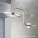 OFFO Shower Head Extension Arm 13 in, Brushed Nickel S Shaped High Rise Extender with Flange Shower Head Pipe Arm
