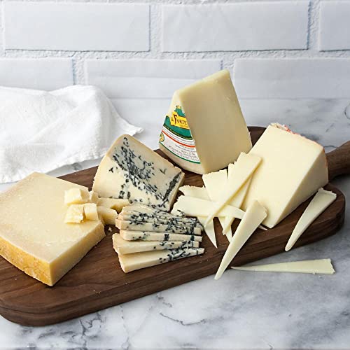 Igourmet Italian Cheese Tasting Sampler Gift Box (2 Pound) - Includes: Provolone Piccante, Grana Padano, Mountain Gorgonzola Blue Cheese, Pecorino Toscano, Cheese Serving Knife, And Crackers #TOP1