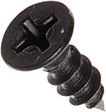 Steel Sheet Metal Screw, Black Oxide Finish,  82 degrees Flat Head, Phillips Drive, Type A, #8-15 Thread Size, 1/2