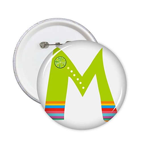 Badge bouton rond M Alphabet Fruit mignon, lot de 5 pièces XL orange parfait pour offrir