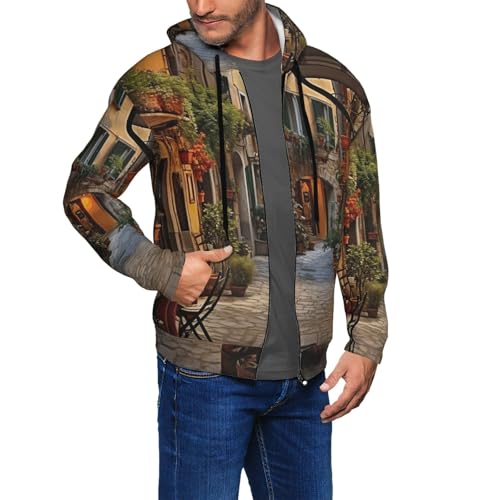 Sweat à capuche extensible et doux au motif italien Old Street pour homme moderne