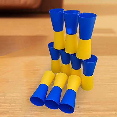 Garende 10Pcs Flip Cups Agility Training Fitness Shuttle Run Body Coordination Sport Equipment Aid Reversed Cups for Gym Kindergarten Events Outdoor, Blue Yellow