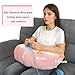 XYRONICA Crochet Pillow for Lap Support Gaming Pillow for Lap Crocheting Support Armrest Suitable for Reading and Playing Games While Sitting on a Bed or Sofa with Adjustable Buckles(Pink)
