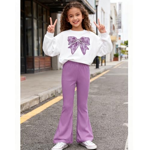 Image of Girls Clothes 2 Piece Cute Butterfly Sweatshirt & Flared Pants /Cargo Pants Winter Outfits for Teen Girls 7-14Y