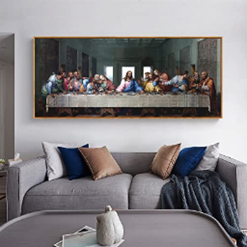 Dernière Cène de Léonard de Vinci peintures sur toile affiches impressions murales salon 20x50cm