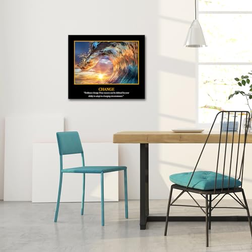 Kreative Arts 9457 Motivational Self Positive Office Quotes Inspirational Success Teamwork Posters Canvas Prints Amazing Ocean Wave Pictures Sunset On Sea Landscape Wall Art 20X24 thumb #2