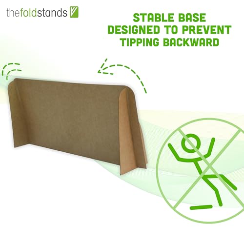 thefoldstands 5 faltbare FLYERSTÄNDER nature-eco Design Prospektständer für DIN lang/ A5 Flyer 10,5 x 21 cm horizontal aus recycleten Karton schnell aufzubauen kurz-bis mittelfristigen Einsatz