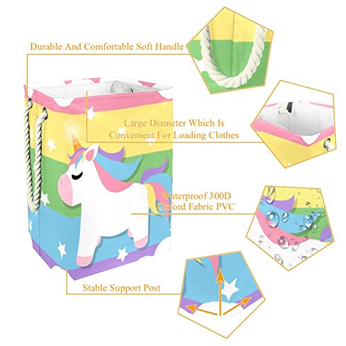 Panier à linge imperméable grand format panier linge sale licorne arc-en-ciel - 6