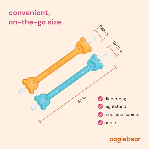 Image of oogiebear: Baby Nose Cleaner & Ear Wax Removal Tool - Safe Booger & Earwax Removal for Newborns, Infants, Toddlers - Dual-Ended - Essential Baby Stuff, Diaper Bag Must-Have, Orange & Seafoam with case