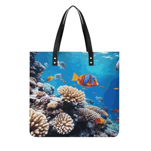 Grand sac d'épicerie poissons tropicaux : le cabas léger et logeable