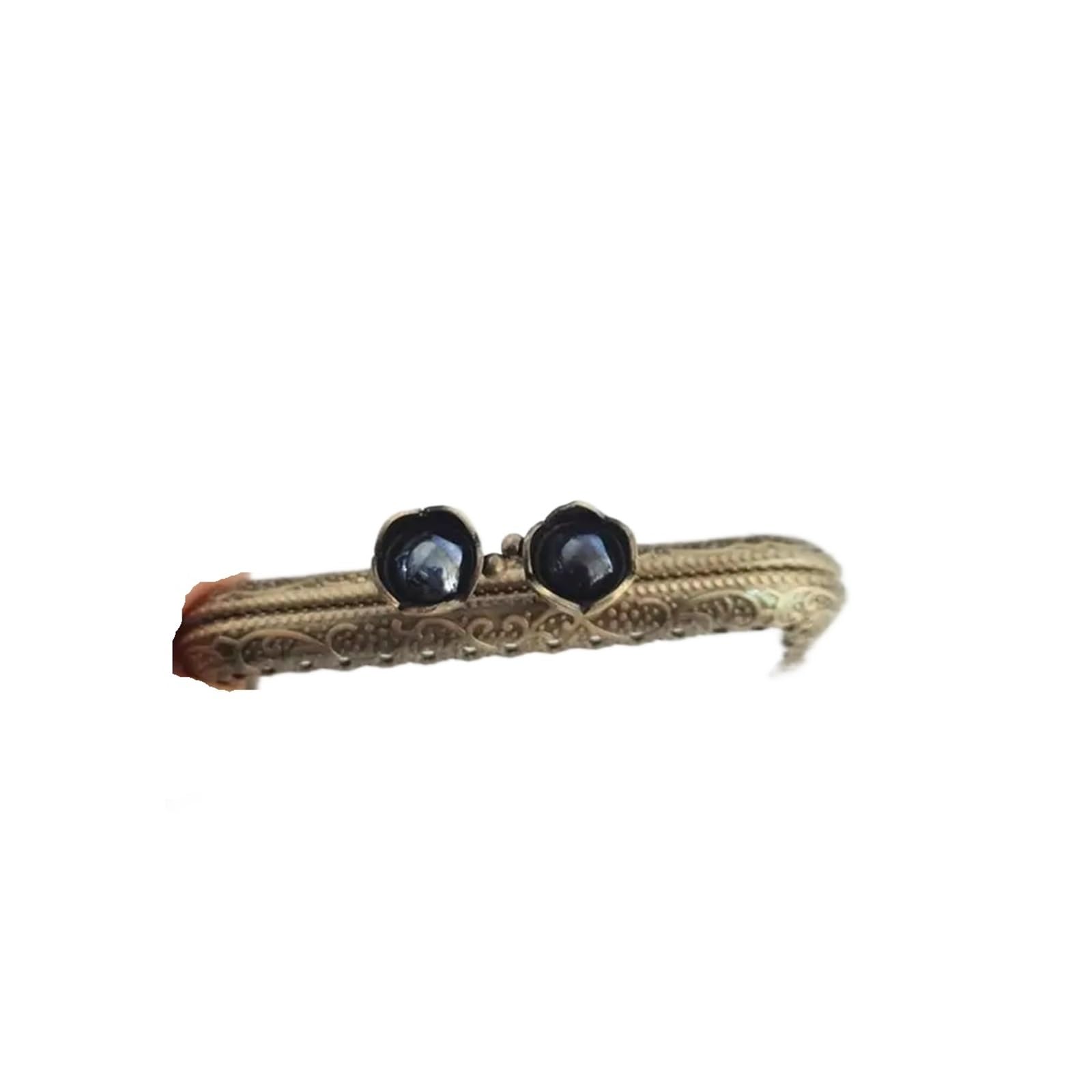 PVUVTNAHW 5pcs Mix Color 8.5cm Lotus Head Metal Purse Frame Bronze Square Lace Kiss Clasp Handle DIY Clutch Bag Accessories(Black)