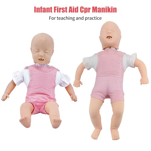 JNMFTD Infant Cpr Manikin, Baby Airway Obstruction Heimlich Training Manikin, Nursing Model PVC Full Body CPR Infarction First Aid Practice with Product Manual for Educational Teach Research