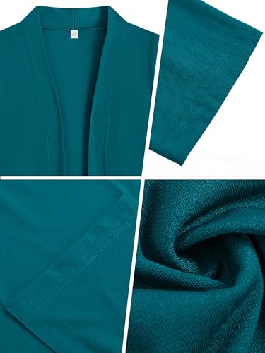 Image of AusLook Plus Size Lightweight Cardigans for Women Open Front Pockets Jacket | 1X-5X,Soft Stretch,Long Sleeve,Longline Coverage,Dress Jeans Layer,Work Travel Style,Spring Fall Wear