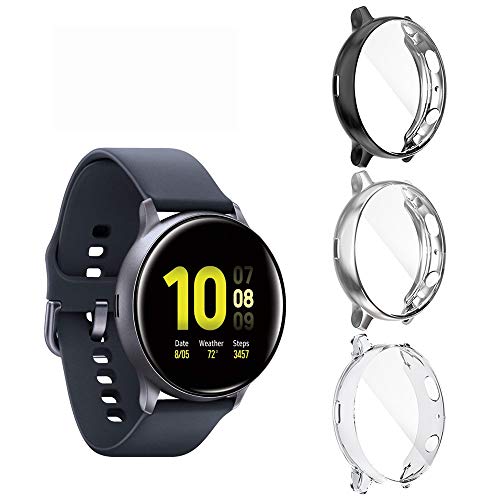 Diruite 3-Pezzi Cover per Samsung Galaxy Watch Active 2 40mm Pellicola Protettiva, HD Ultra Sottile TPU Case Protezione Ultrasottil Custodia