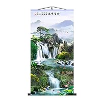 Amazon.co.jp: UXOWOXU 中国伝統風水ウォールアート - 風景 滝