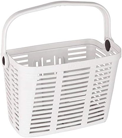 Bicycle Basket, Bellelli, Quick Release, Removable, Lightweight Plastic Basket, Easy to Mount, with Swing Up Handle, Plaza, Made in Italy