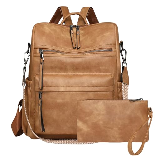 Image of Dora & Liz Womens Backpack Purse Leather Backpack Purse for Women Travel Fashion Backpack Designer Ladies Shoulder Bags