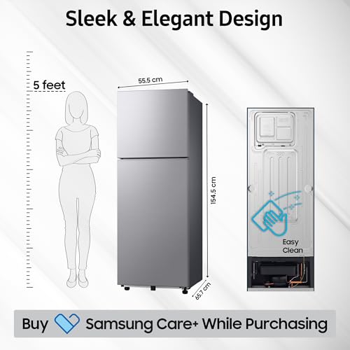 Image of Samsung 236 L, 2 Star, Digital Inverter, Frost Free Double Door Refrigerator (RT40H28W2QHL, Gray Silver, 2026 Model)