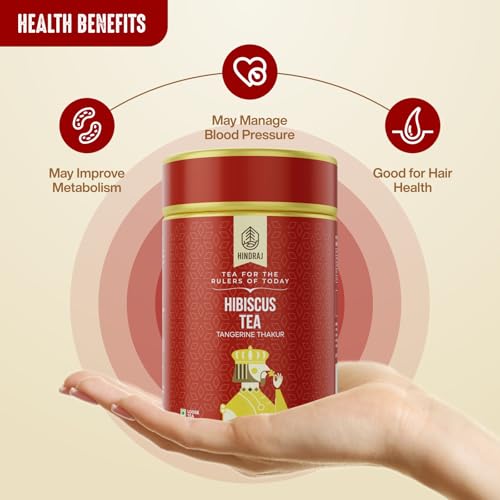 Image of House of Hindraj Tangerine Thakur Hibiscus Herbal Loose Tea 40 g 100% Natural Colorant, Tart Hibiscus Infusion Great for Mocktails, Syrups & Iced Tea Refreshing & Caffeine Free