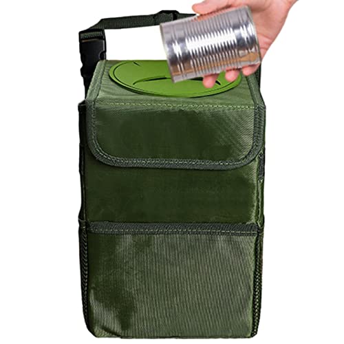 Jimtuze Poubelle pour Voiture | Poubelle de véhicule Poubelle de Voiture avec Couvercle et Poche - Petite Poubelle Automobile Portable, Facile à Nettoyer, utilisée dans Le Bureau à Domicile de la Cover