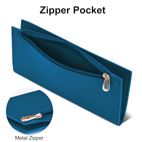 Image of Tipmile Slim Wallet for Women, RFID Blocking Credit Card Holder | Thin Compact Bifold Wallet with Zipper, Ladies Gift