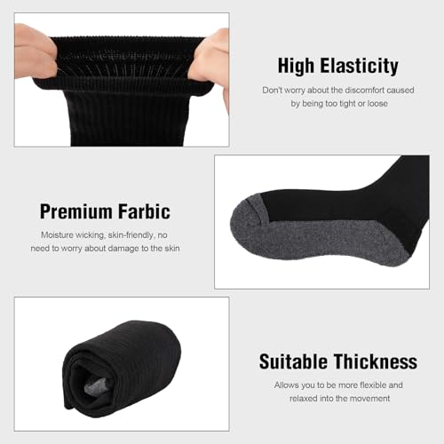 Image of Heatuff 8 Pairs Mens Cushioned Crew Socks, Moisture Wicking Athletic Work Socks