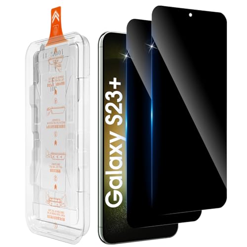 Aerku 2 Stück Sichtschutz Schutzfolie für Samsung Galaxy S23 Plus/S23+ für Panzerglas Blasenfreie Auto Montage 9H Privacy Schutzglas Anti Fingerabdrücke Anti-Spy Schwarzer Rand Panzer Schutz Folie