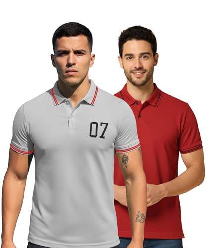 Image of INKKR Men's Soild Half Sleeve Polo T-Shirt Combo