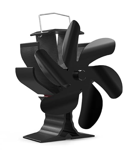 HIDALIFE Wood Stove Fan, Fireplace Heat Powered Fan with Bracket Compatible for Heater,Thermal Stove Blower for Gas Pellet Wood Burner-6 Blades