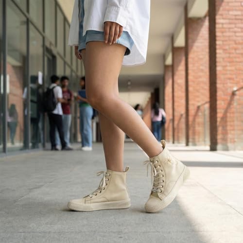 Image of YOHO Canvas CZ Sneakers for Women | Lightweight Casual Shoes | Everyday Comfort, Breathable Fit, Durable Grip Sole, Versatile Slip-On or Lace-Up Style, Trendy